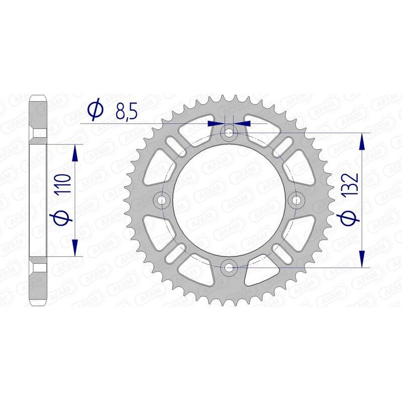 Couronne AFAM alu standard - 428 Couronne AFAM alu standard - 428