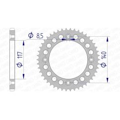 Couronne AFAM alu standard - 428