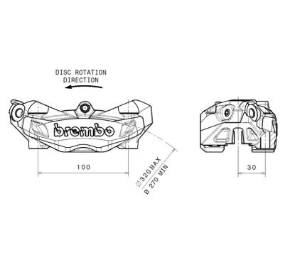 Etrier de frein avant gauche BREMBO M4 or Ø32mm