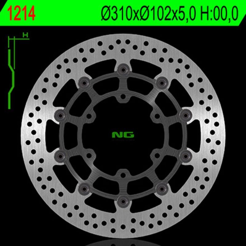 Disque de frein NG BRAKES rond flottant (centre en acier)
