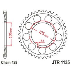 Kit chaîne JT/JT 428HDS 13/62 standard - couronne standard