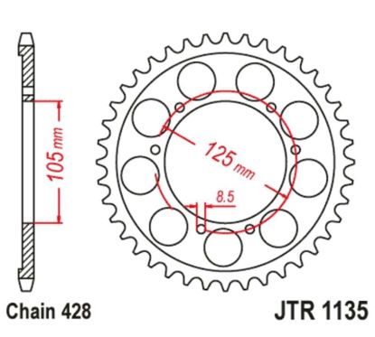 Kit chaîne JT/JT 428HDS 13/62 standard - couronne standard