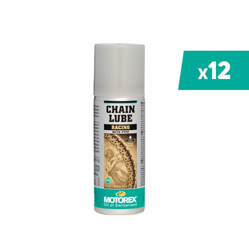 Lubrifiant chaîne MOTOREX Chainlube Racing - spray 56ml x12 Lubrifiant chaîne MOTOREX Chainlube Racing - spray 56ml x12