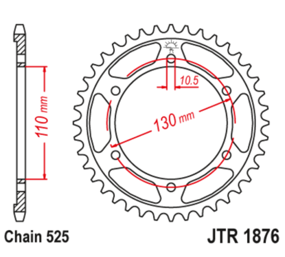 Couronne JT SPROCKETS acier standard 1876 - 525