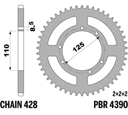 Couronne PBR acier standard - 428