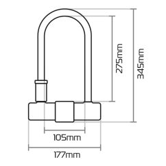 Antivol U OXFORD Magnum avec support - 177x340mm