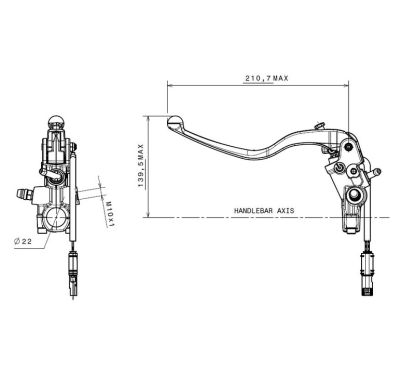 Maître-cylindre d'embrayage BREMBO Ø15x19mm titane
