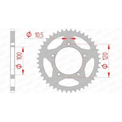 Kit chaîne AFAM 520 XRR3 - 15/44-106 - Couronne acier standard
