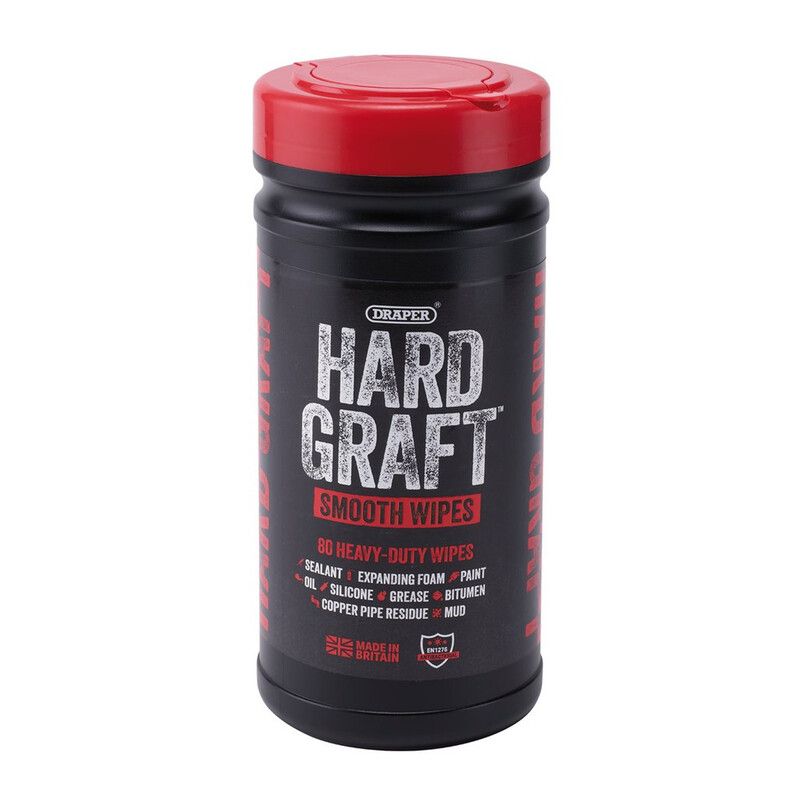 Lingettes lisses multi-usages DRAPER Hard Graft (pot de 80) Lingettes lisses multi-usages DRAPER Hard Graft (pot de 80)