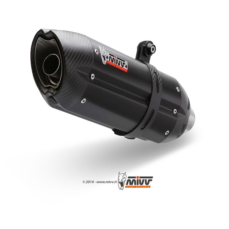Silencieux MIVV Suono inox brossé noir/casquette carbone Honda CBR600F/CB600F Hornet Silencieux MIVV Suono inox brossé noir/casquette carbone Honda CBR600F/CB600F Hornet