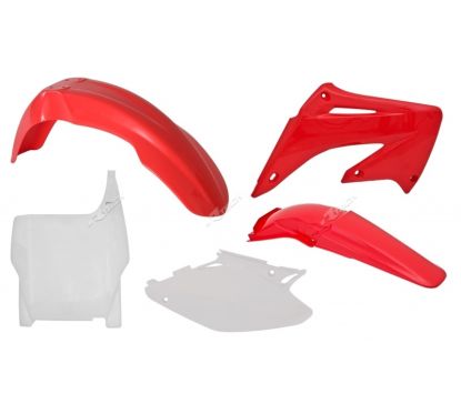 Kit plastique RACETECH couleur origine rouge/blanc Honda CR125R/250R