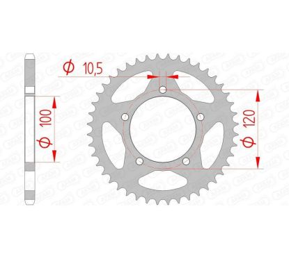 Kit chaîne AFAM 520 XSR - 15/44-106 - Couronne acier standard