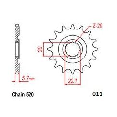 FRONT SPROCKET 420 12T 12121486