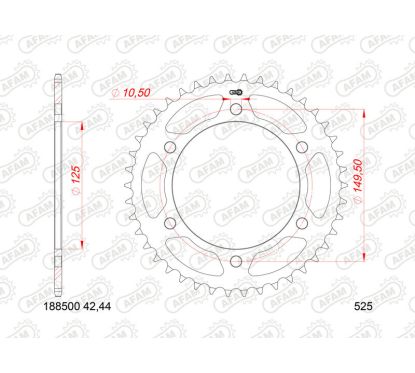 Kit chaîne AFAM 520XMR3 14/44-112 - couronne standard