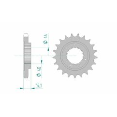Pignon AFAM acier standard - 530