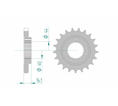 Pignon AFAM acier standard - 530