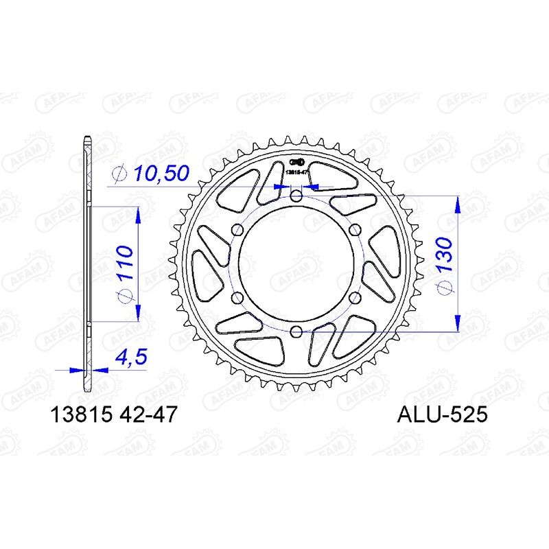 Couronne AFAM alu standard - 525 Couronne AFAM alu standard - 525