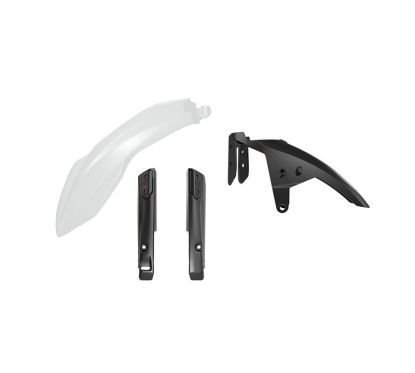 Kit garde-boue avant et protections de fourche RACETECH - blanc/noir