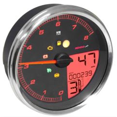 Compteur KOSO HD-05 pour Harley-Davidson - cerclage argent
