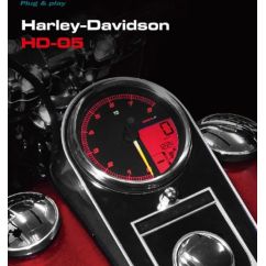 Compteur KOSO HD-05 pour Harley-Davidson - cerclage argent