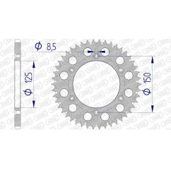 Kit chaîne AFAM 520 XSR4 - 14/46-116 - Couronne alu standard