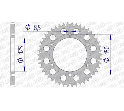 Kit chaîne AFAM 520 XSR4 - 14/46-116 - Couronne alu standard