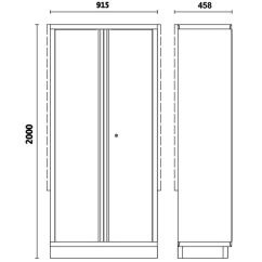 Armoire métallique à 2 portes avec étrier BETA C45PRO 2.0