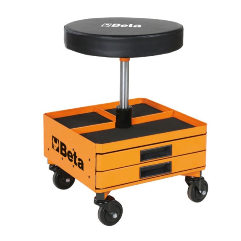 Tabouret à roulettes avec 3 tiroirs BETA - réglable en hauteur Tabouret à roulettes avec 3 tiroirs BETA - réglable en hauteur