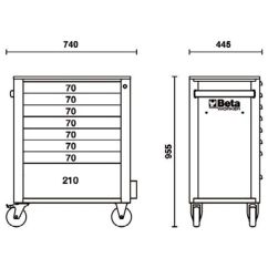 Servante mobile d’atelier à 8 tiroirs BETA Worker - C24S/8 PLUS-A