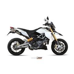 Silencieux double MIVV Suono inox/casquette carbone Aprilia Dorsoduro 1200