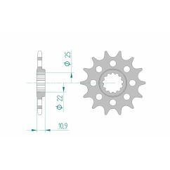 Kit chaîne AFAM 520 XSR - 16/48-116 - Couronne alu standard