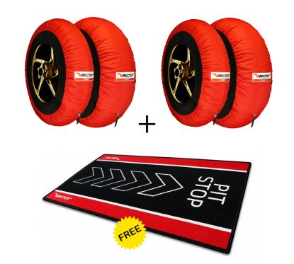 Kit VECTOR – 2 jeux de couvertures chauffantes Smart 120/190 (rouges) avec tapis de paddock Pit Stop offert