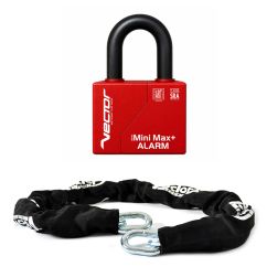 Kit VECTOR – Chaîne 1100 × 13 mm et cadenas avec alarme New Minimax+ Alarm