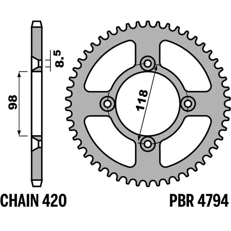 Couronne PBR alu standard - 420 Couronne PBR alu standard - 420