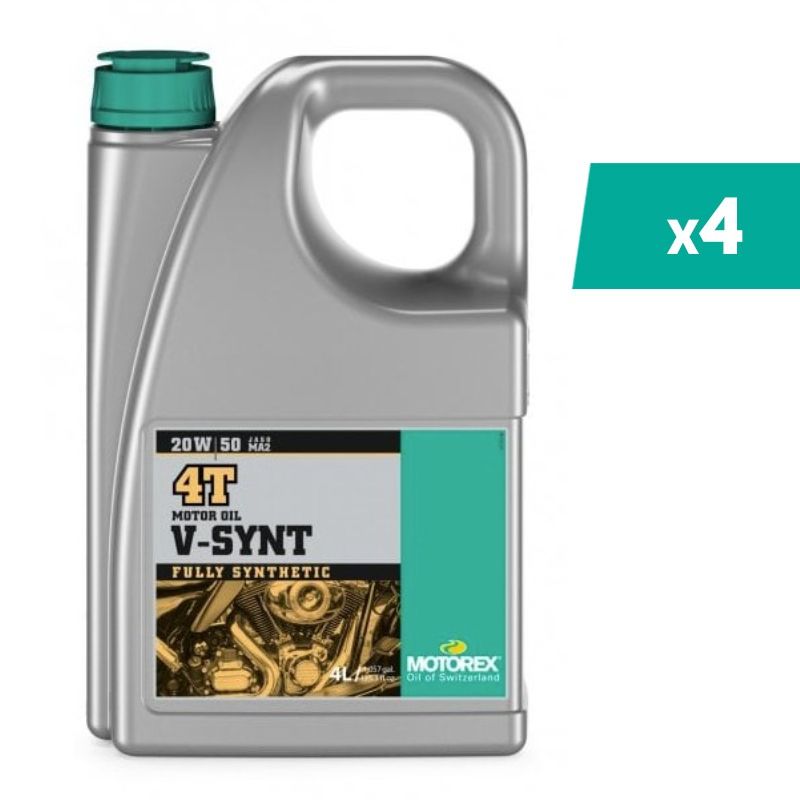 Huile moteur MOTOREX V-SYNT 4T - 20W50 - 4L (x4) Huile moteur MOTOREX V-SYNT 4T - 20W50 - 4L (x4)