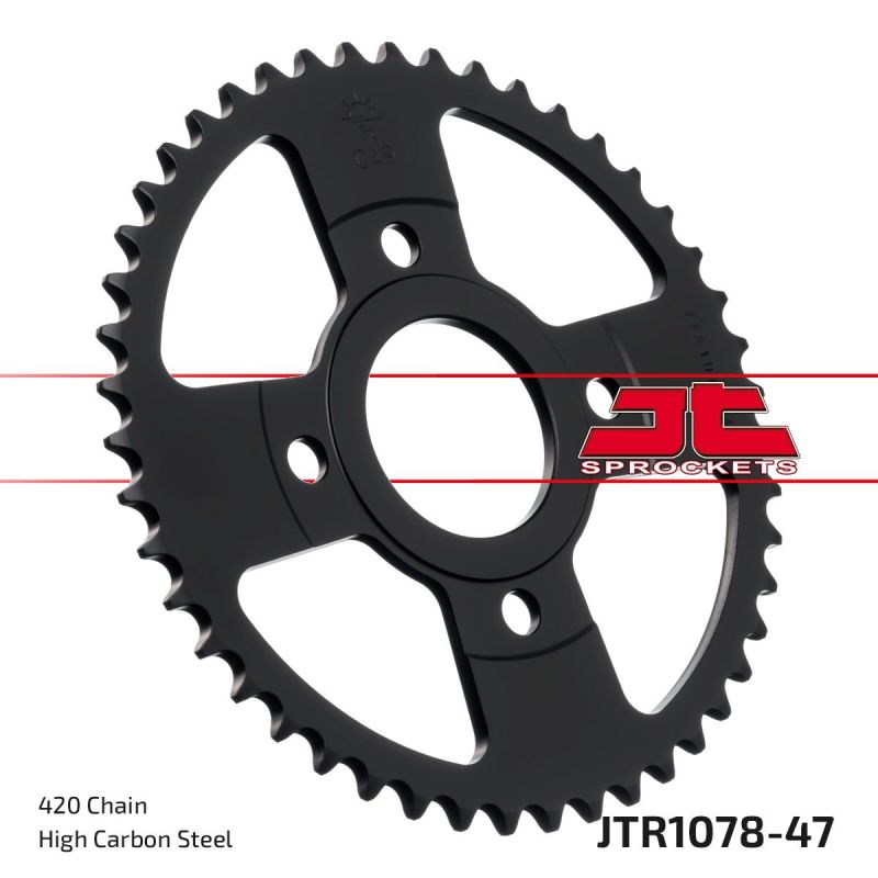 JTR1078.47 REAR REPLACEMENT SPROCKET 47 TEETH 420 PITCH NATURAL STEEL