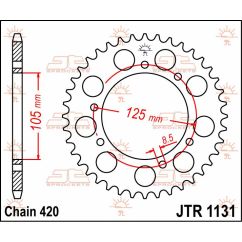 JTR1131.48 REAR REPLACEMENT SPROCKET 48 TEETH 420 PITCH NATURAL STEEL