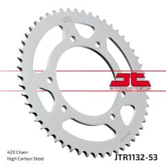 JTR1132.53 REAR REPLACEMENT SPROCKET 53 TEETH 420 PITCH NATURAL STEEL