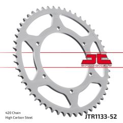 JTR1133.52 REAR REPLACEMENT SPROCKET 52 TEETH 420 PITCH NATURAL STEEL