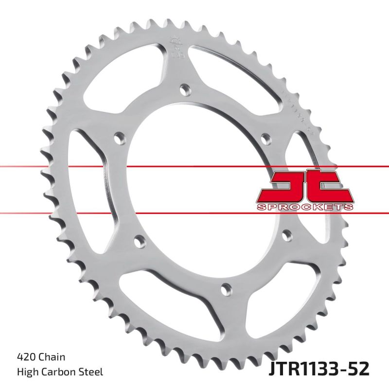 JTR1133.52 REAR REPLACEMENT SPROCKET 52 TEETH 420 PITCH NATURAL STEEL