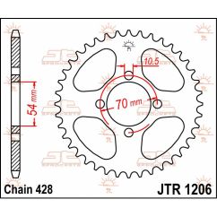 JTR1206.42 REAR REPLACEMENT SPROCKET 42 TEETH 420 PITCH NATURAL STEEL