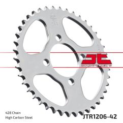 JTR1206.42 REAR REPLACEMENT SPROCKET 42 TEETH 420 PITCH NATURAL STEEL