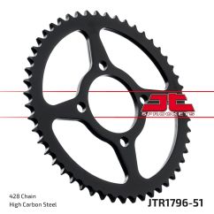 JTR1796.51 REAR REPLACEMENT SPROCKET 51 TEETH 428 PITCH NATURAL STEEL