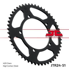 JTR24.51 REAR REPLACEMENT SPROCKET 51 TEETH 420 PITCH NATURAL STEEL