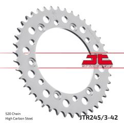JTR245/3.42 REAR REPLACEMENT SPROCKET 42 TEETH 520 PITCH NATURAL C49 HIGH CARBON STEEL