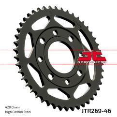 JTR269.46 REAR REPLACEMENT SPROCKET 46 TEETH 428 PITCH NATURAL STEEL