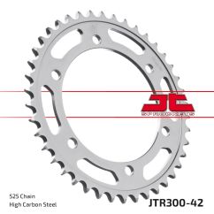 JTR300.42 REAR REPLACEMENT SPROCKET 42 TEETH 525 PITCH NATURAL STEEL