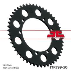 JTR799.50 REAR REPLACEMENT SPROCKET 50 TEETH 420 PITCH NATURAL C49 HIGH CARBON STEEL
