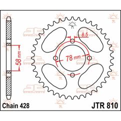 JTR810.47 REAR REPLACEMENT SPROCKET 47 TEETH 428 PITCH NATURAL STEEL