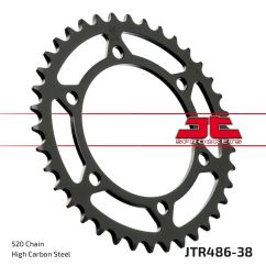 JTR486.38 REAR REPLACEMENT SPROCKET 38 TEETH 520 PITCH NATURAL C49 HIGH CARBON STEEL